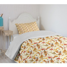 Folk Music Ensemble Bedspread Set