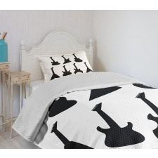 Guitar Silhouettes Bedspread Set