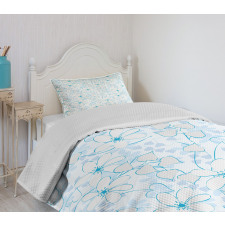 Abstract Flowers Hearts Bedspread Set