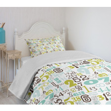 Colorful Typography Bedspread Set