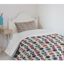 Abstract Fictional Beings Bedspread Set