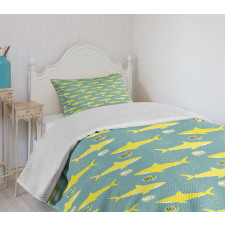 Friendly Yellow Fishes Bedspread Set