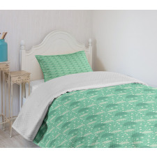 Wet Weather in Green Bedspread Set