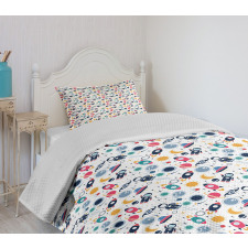 Space Silhouettes Bedspread Set