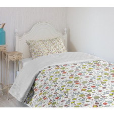 Colorful Cosmos Moon Bedspread Set