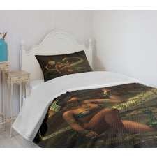 Mystery Girl Huge Snake Bedspread Set