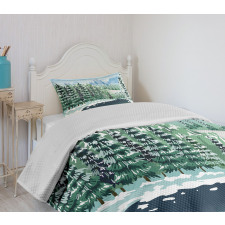 Winter Season Trees Bedspread Set