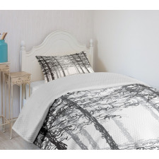 Sketch Style Line Art Bedspread Set