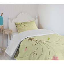 Swirls Lines Petal Bedspread Set