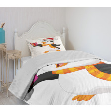 Friendly Penguin Character Bedspread Set