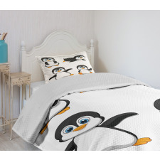 Penguin Cartoon Fun Bedspread Set