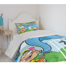 Mischievous Elephant Boy Bedspread Set