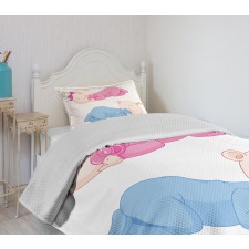 2 Charming Twins Asleep Bedspread Set