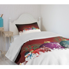 Snowman with Hat Bedspread Set