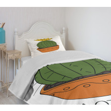 Plant with Yellow Flower Bedspread Set