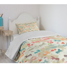 Carriage with Stallions Bedspread Set