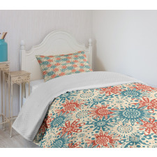 Hippie Floral Art Bedspread Set