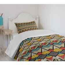 Folk Art Sharp Motifs Bedspread Set