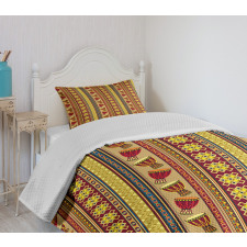 Djembe Drums Geometric Bedspread Set