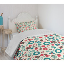 Retro New Year Party Bedspread Set