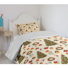 Cartoon Trees Bells Bedspread Set