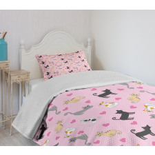 Colorful Different Cats Bedspread Set