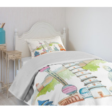 Landmarks Watercolor Bedspread Set