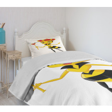 Cartoon Style Bee Bedspread Set