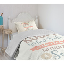 Book Shelf and a Words Bedspread Set