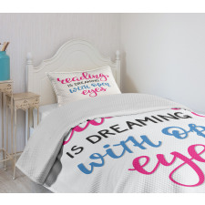 Reading is Dreaming Words Bedspread Set