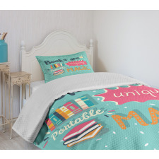 Books are Magic Pale Color Bedspread Set