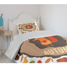 Autumn Theme Vintage Fox Bedspread Set