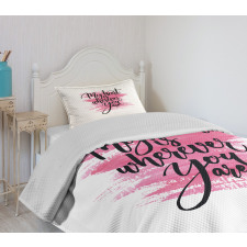 Romantic Ink Calligraphy Bedspread Set