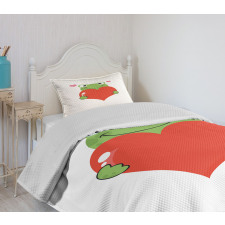 Funny Cartoon Frog Bedspread Set