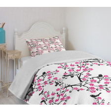 Sakura Tree Bird Bedspread Set