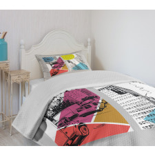 Urban Illustration Trucks Bedspread Set