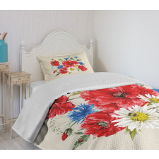 Vintage Poppies Daisy Bedspread Set