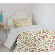 Abstract Colorful Flora Bedspread Set