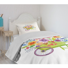 Wheelbarrow Flowers Bedspread Set