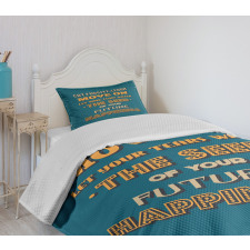 Happiness Phrases Bedspread Set