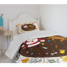 Dancing Santa Deer Bedspread Set