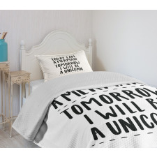 Optimism Slogan Bedspread Set