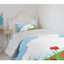 Idyllic Grassy Landscape Bedspread Set