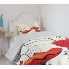 Striped Florets Bedspread Set