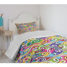 Funky Doodle Summer Art Bedspread Set