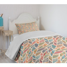 Abstract Feather Wave Bedspread Set