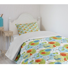 Whimsical Doodle Swirls Bedspread Set