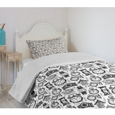 Sketct Style Watches Bedspread Set