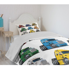 Colorful Transportation Bedspread Set