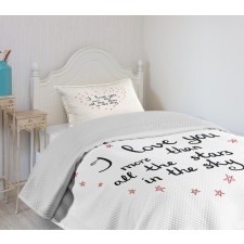 Stars Heart Shape Bedspread Set